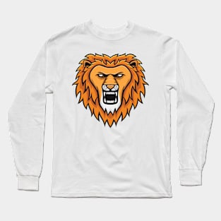 Lion vector illustration orange Long Sleeve T-Shirt